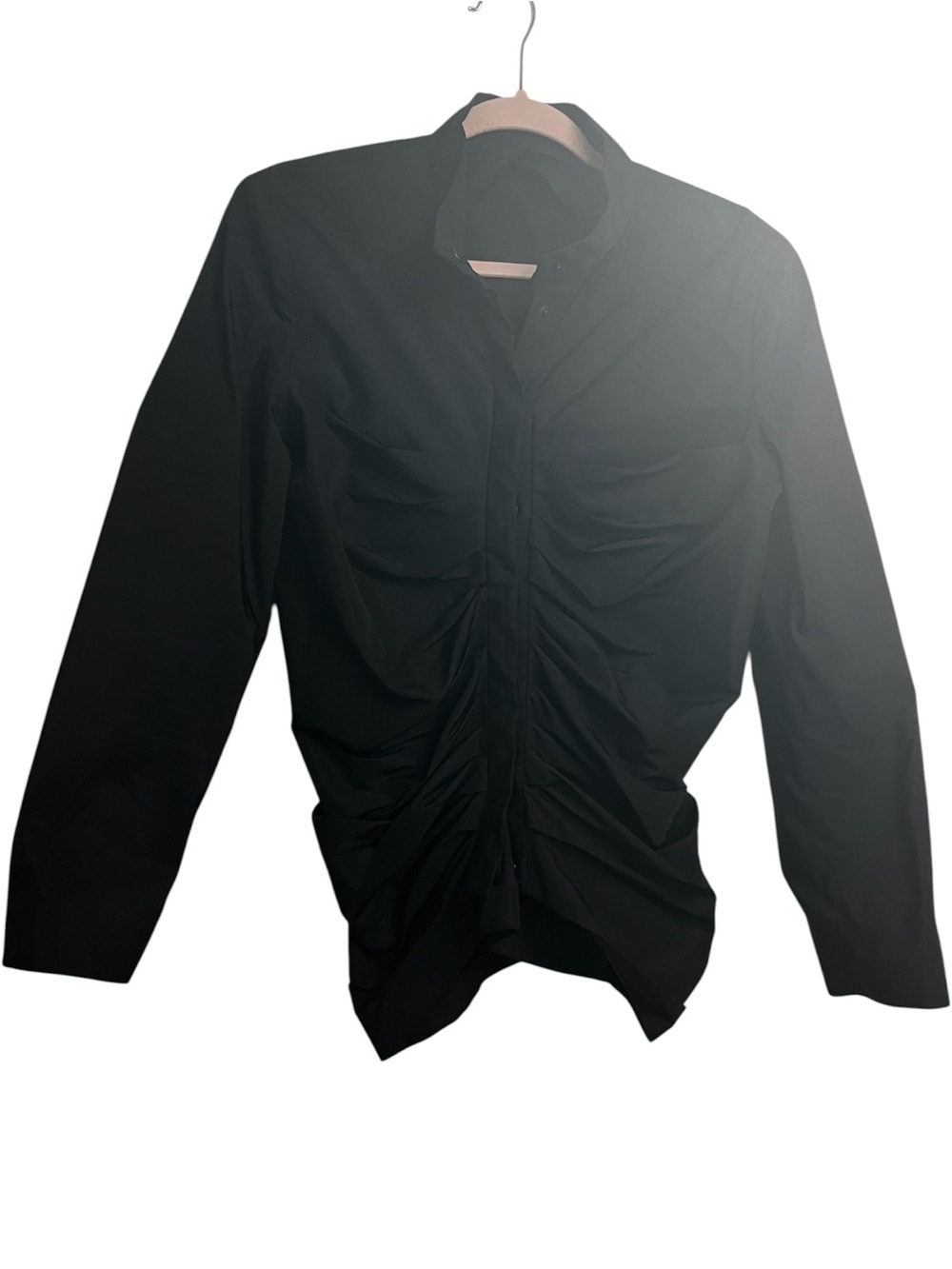 STRENESSE Black gathered collared blouse